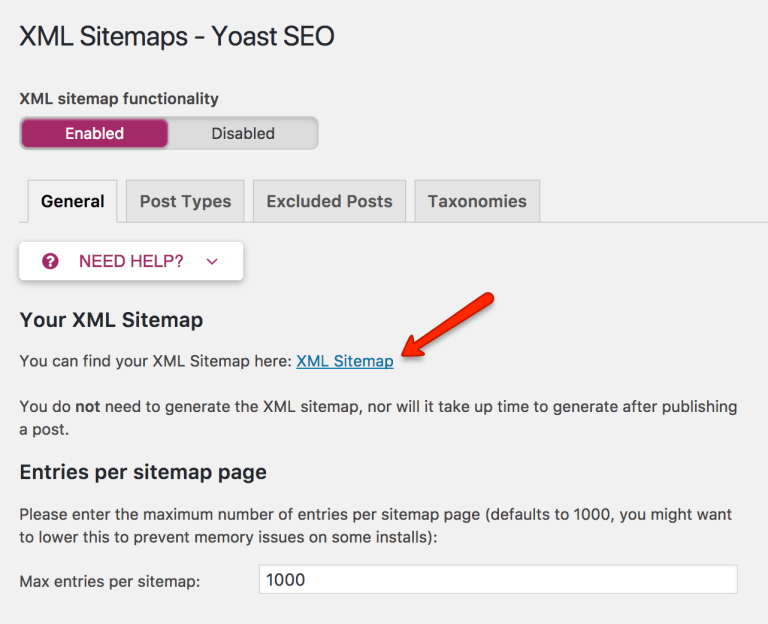 activa la funcionalidad XML Sitemap