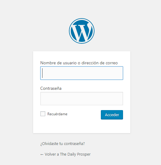 acceso a WordPress
