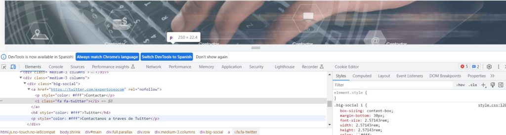 inspector de Google para ver enlaces nofollow